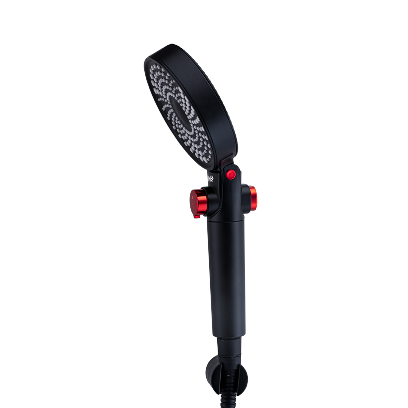MILA Flowflex Hand Shower - MBHB0206BK, Hand Shower With Double Sided Water Outlet, Multi Function, PP cotton filter, Matt Black Finish, 3 Function Filter